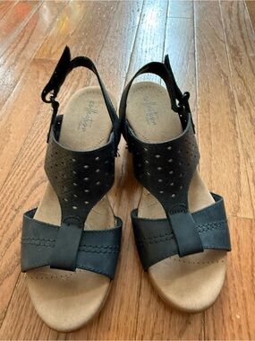 Clarks Black Slingback Sandals